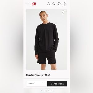 H&M men’s long sleeve black shirt size L